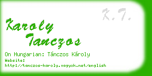 karoly tanczos business card